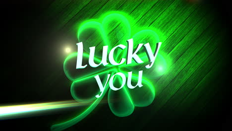 Lucky-You-with-neon-shamrock-on-wood