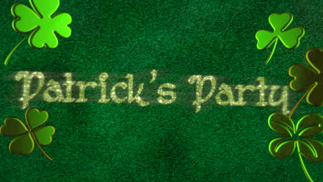 Patrick-Party-on-green-shamrocks-pattern