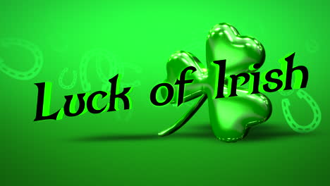 Glück-Der-Iren-Mit-Kleeblättern-Auf-Grünem-Farbverlauf