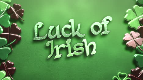 Lucky-Of-Irish-with-shamrocks-on-green-wood