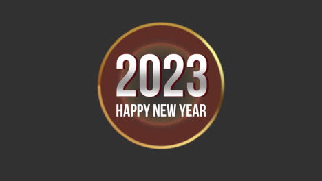 2023-Y-Feliz-Año-Nuevo-En-Círculo-Dorado-En-Degradado-Negro
