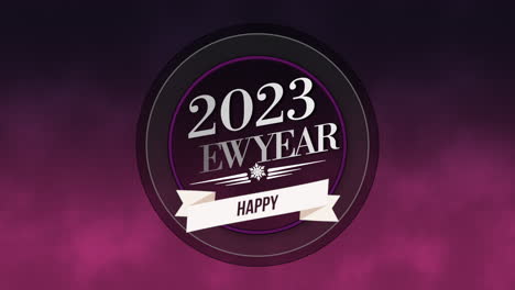 2023-and-Happy-New-Year-on-circle-and-purple-sky