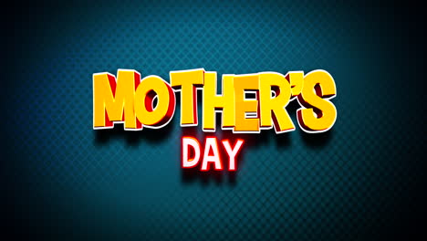 Mother-Day-cartoon-text-on-grid-pattern
