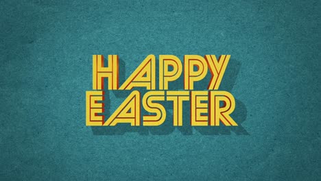 Retro-yellow-Happy-Easter-text-on-green-vintage-texture-in-80s-style
