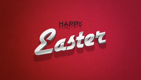 Retro-silver-Happy-Easter-text-on-red-vintage-texture-in-80s-style