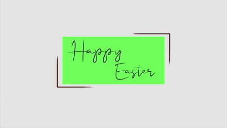 Happy-Easter-text-in-frame-on-white-gradient