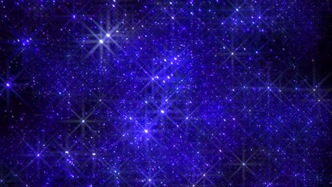 Bright-blue-stars-with-flash-effect-in-dark-galaxy