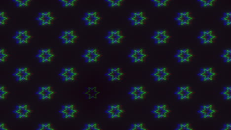 Retro-pattern-with-stars-in-rows-and-glitch-effect-on-black-gradient-1