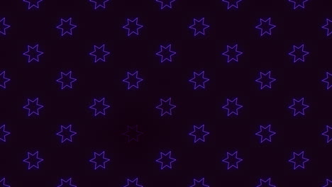 Purple-neon-stars-in-rows-on-black-gradient