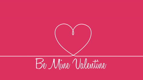 Sei-Mein-Valentinstag-Mit-Herz-Und-Linie-Auf-Rosa-Farbverlauf