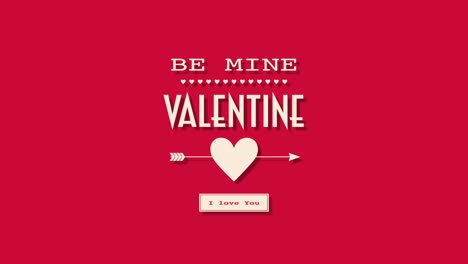 Sei-Mein-Valentinstag-Und-Ich-Liebe-Dich.-Text-Mit-Herzen-Und-Pfeil-Auf-Rotem-Farbverlauf