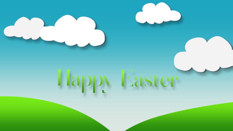 Happy-Easter-with-white-cloud-and-blue-sky-in-spring-time