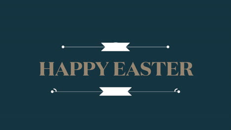 Happy-Easter-text-with-elegance-frame-on-blue-gradient
