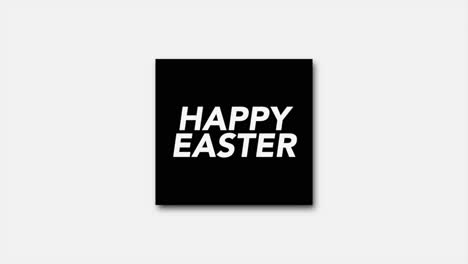 Happy-Easter-text-in-black-frame-on-fashion-white-gradient