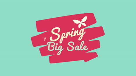 Spring-Big-Sale-with-butterfly-on-green-gradient
