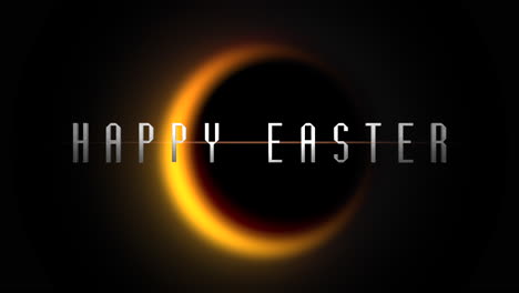 Happy-Easter-text-with-yellow-moon-in-galaxy