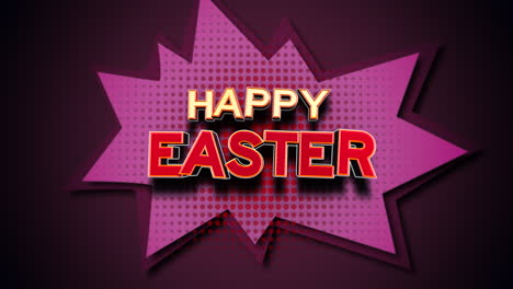 Happy-Easter-text-on-retro-purple-star-in-80s-style