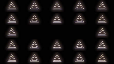 Patrón-De-Iconos-De-Triángulos-Con-Luz-Led-De-Neón-Amarillo