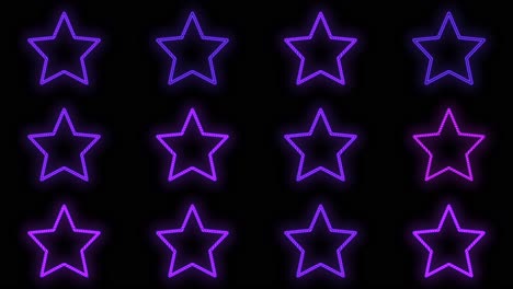 Patrón-De-Estrellas-Con-Luz-Púrpura-De-Neón-Pulsante
