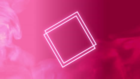 Neon-white-squares-on-red-gradient-with-smoke
