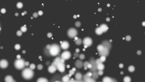Partículas-Redondas-Blancas-Voladoras-Con-Brillos-En-Degradado-Negro-De-Moda