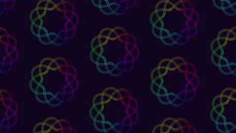 Colorful-illusion-and-abstract-flowers-pattern-on-black-gradient