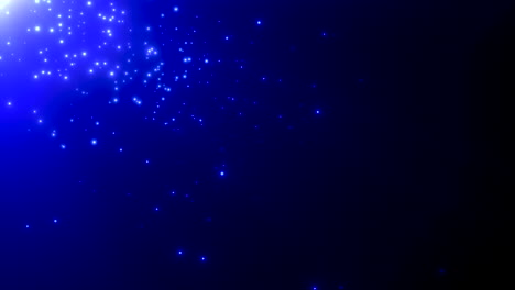 Fliegende-Zufällige-Blaue-Sterne-Und-Weltraumstaub-In-Der-Schwarzen-Galaxie