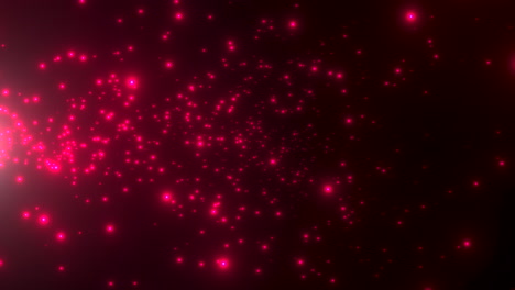 Fliegende-Zufällige-Rote-Sterne-Und-Weltraumstaub-In-Der-Schwarzen-Galaxie