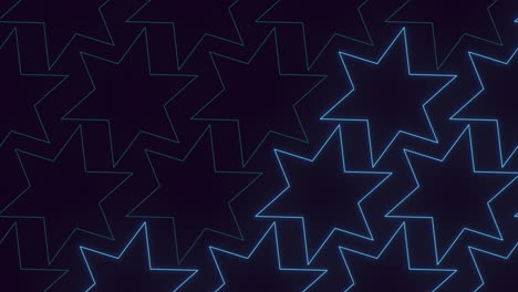 Blue-neon-stars-pattern-on-black-gradient