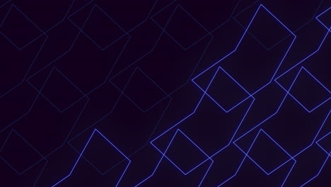 Blue-neon-cubes-pattern-on-black-gradient