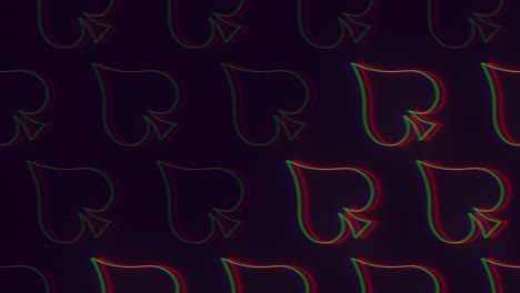 Neon-spades-card-pattern-with-glitch-effect-on-black-gradient