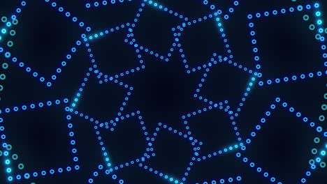 Neonblaue-Würfel-In-Spirale-Mit-Punkten-Auf-Schwarzem-Farbverlauf