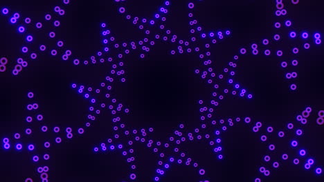 Estrellas-Violetas-De-Neón-En-Espiral-Con-Puntos-En-Degradado-Negro