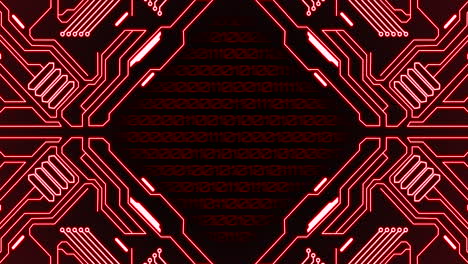Red-mother-board-with-matrix-text-from-numbers