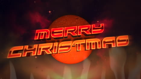 Merry-Christmas-with-disco-ball-in-hell-in-80s-style