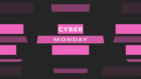 Cyber-Montag-Verkauf-Mit-Rosa-Streifen-Auf-Schwarzem-Modernem-Verlauf