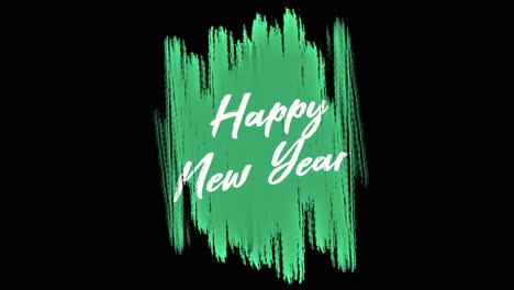 Happy-New-Year-with-green-art-brush
