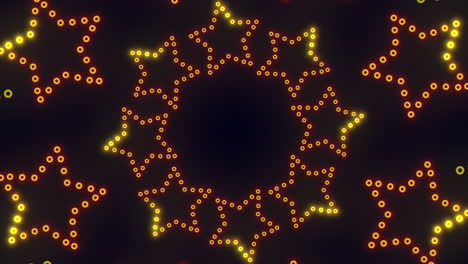 Neongelbe-Sterne-In-Spirale-Mit-Punkten-Auf-Schwarzem-Farbverlauf