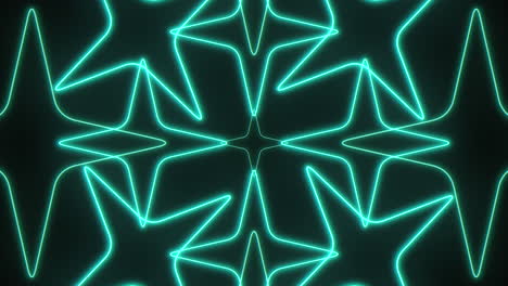 Patrón-De-Estrellas-Verdes-Al-Azar-Con-Luz-LED-De-Neón-En-Degradado-Negro