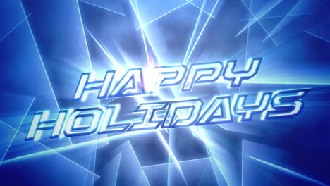 Happy-Holidays-with-blue-laser-light-on-award-stage