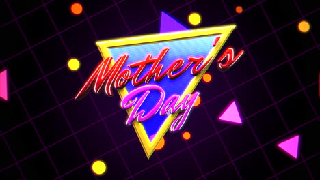 Mother-Day-with-neon-triangles-and-confetti-in-80s-style
