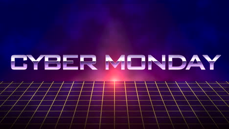 Cyber-Montag-Mit-Retro-gitter-Im-Dunklen-Raum