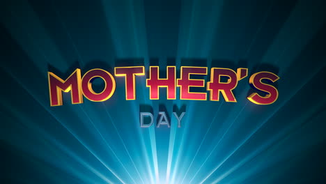 Cartoon-Mother-Day-with-blue-beams-light-on-award-stage