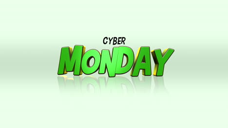 Green-Cyber-Monday-cartoon-text-on-white-gradient-color