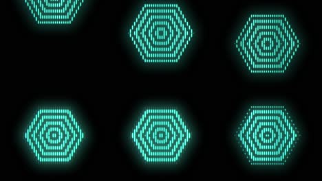 Pulsing-neon-green-hexagons-pattern-in-rows-4
