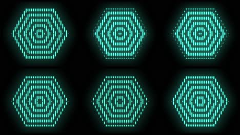 Hexagons-pattern-with-pulsing-neon-green-led-light-4