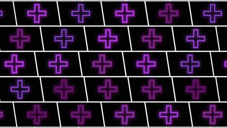Crosses-shape-pattern-with-pulsing-neon-purple-light-3
