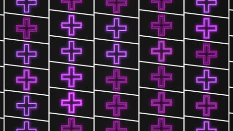 Crosses-shape-pattern-with-pulsing-neon-purple-light-4