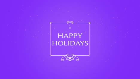 Happy-Holidays-with-snow-and-ornament-on-purple-gradient