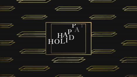 Happy-Holidays-with-gold-shapes-pattern-on-black-gradient